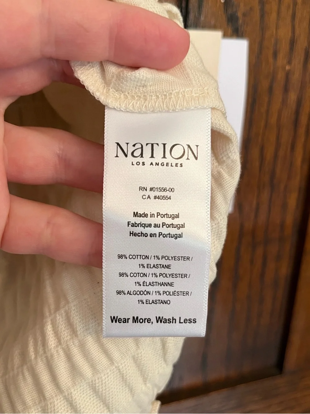 NWT Nation Los Angeles April Ruched Half-Sleeve Top in Cream Porcelain, Small